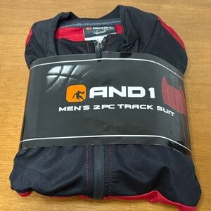 AND1 Black Red Men's Track Suit